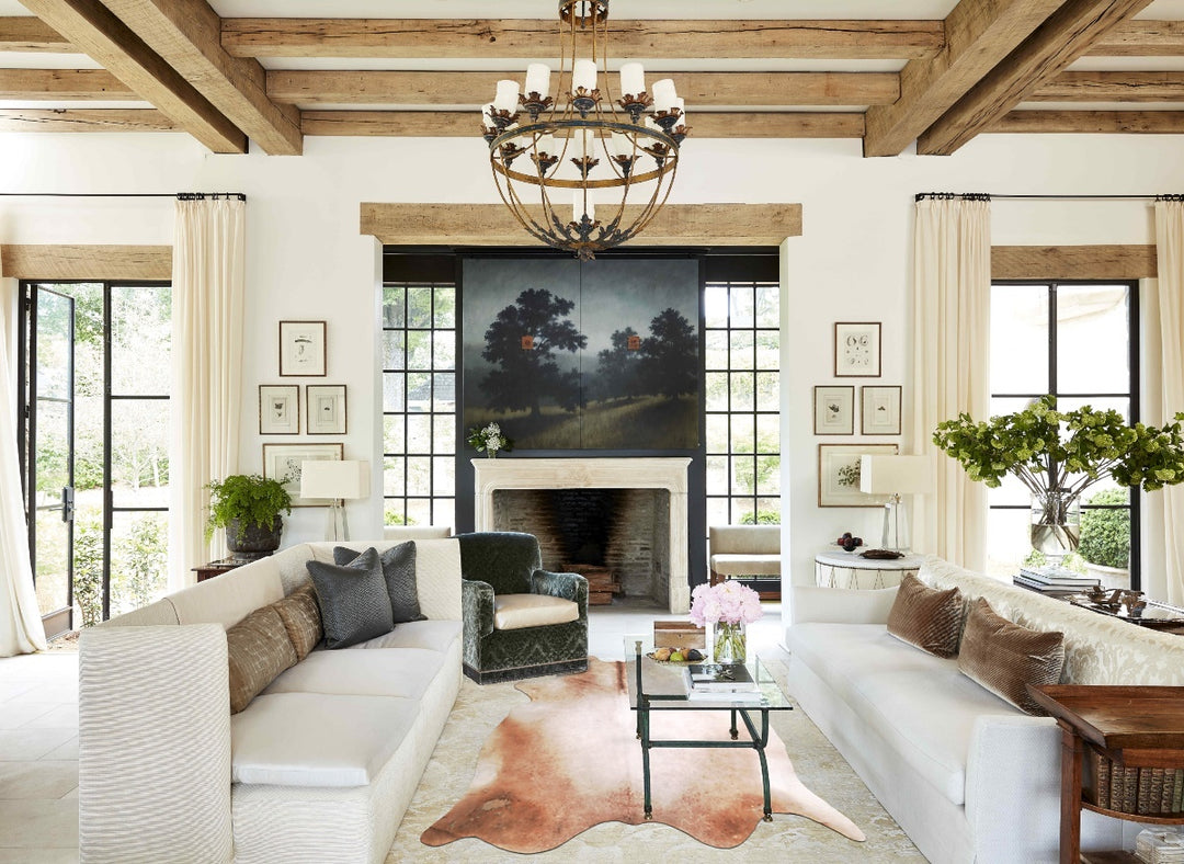 Champagne XX-Large Brazilian Cowhide Rug 7'4"H x 6'10"W #A46978 by Hud