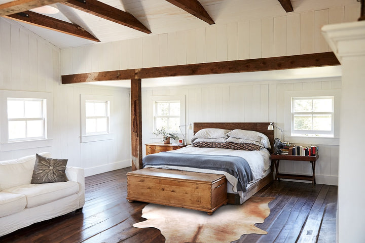 Champagne XX-Large Brazilian Cowhide Rug 7'4"H x 6'10"W #A46978 by Hudson Hides