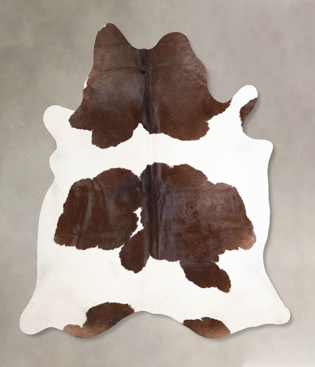 Chocolate and White X-Large Brazilian Cowhide Rug 7'3"H x 6'7"W #A4697