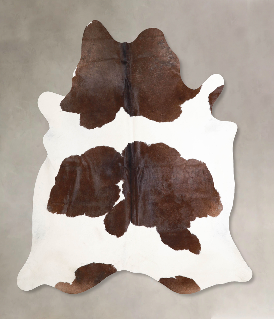 Chocolate and White X-Large Brazilian Cowhide Rug 7'3"H x 6'7"W #A46979 by Hudson Hides