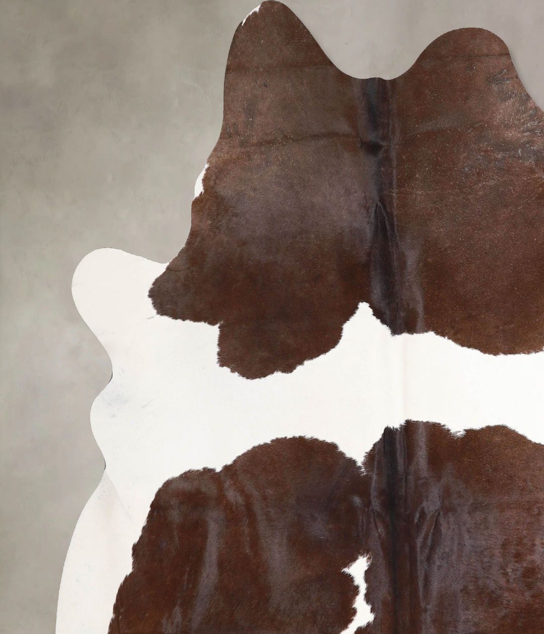 Chocolate and White X-Large Brazilian Cowhide Rug 7'3"H x 6'7"W #A4697