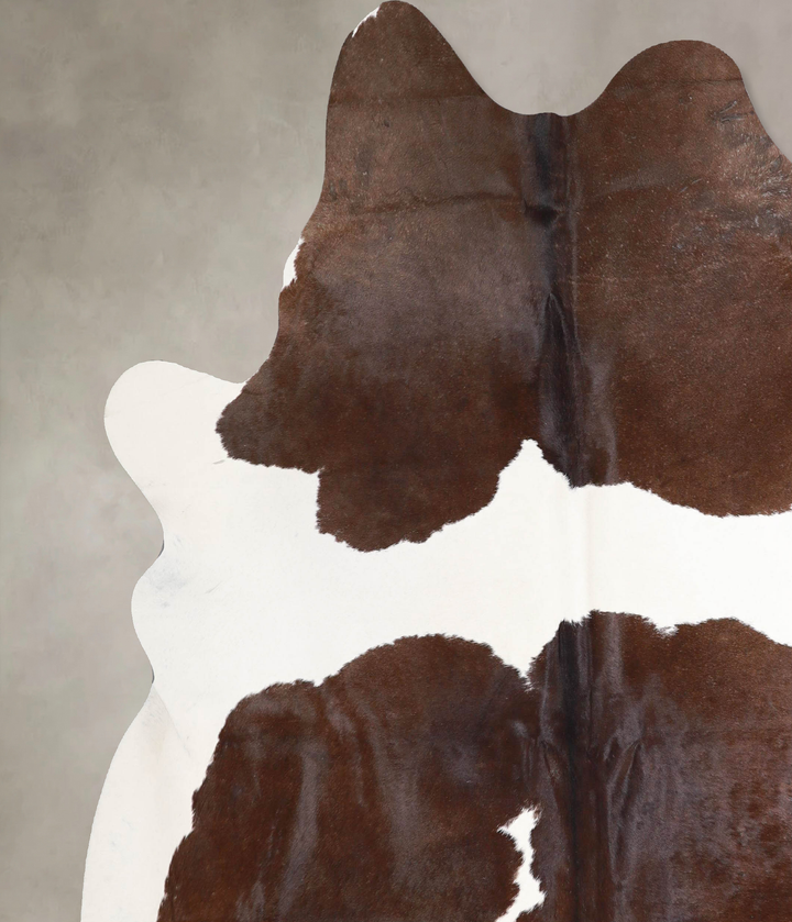 Chocolate and White X-Large Brazilian Cowhide Rug 7'3"H x 6'7"W #A46979 by Hudson Hides