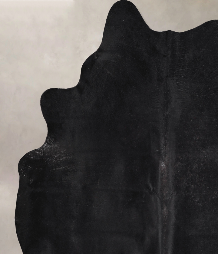 Solid Black XX-Large Brazilian Cowhide Rug 7'11"H x 6'11"W #A46980 by Hudson Hides