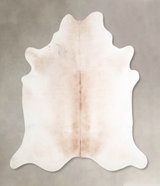 Ivory with Beige XX-Large Brazilian Cowhide Rug 7'1"H x 7'2"W #A46983 by Hudson Hides