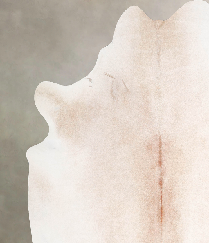 Ivory with Beige XX-Large Brazilian Cowhide Rug 7'1"H x 7'2"W #A46983 by Hudson Hides