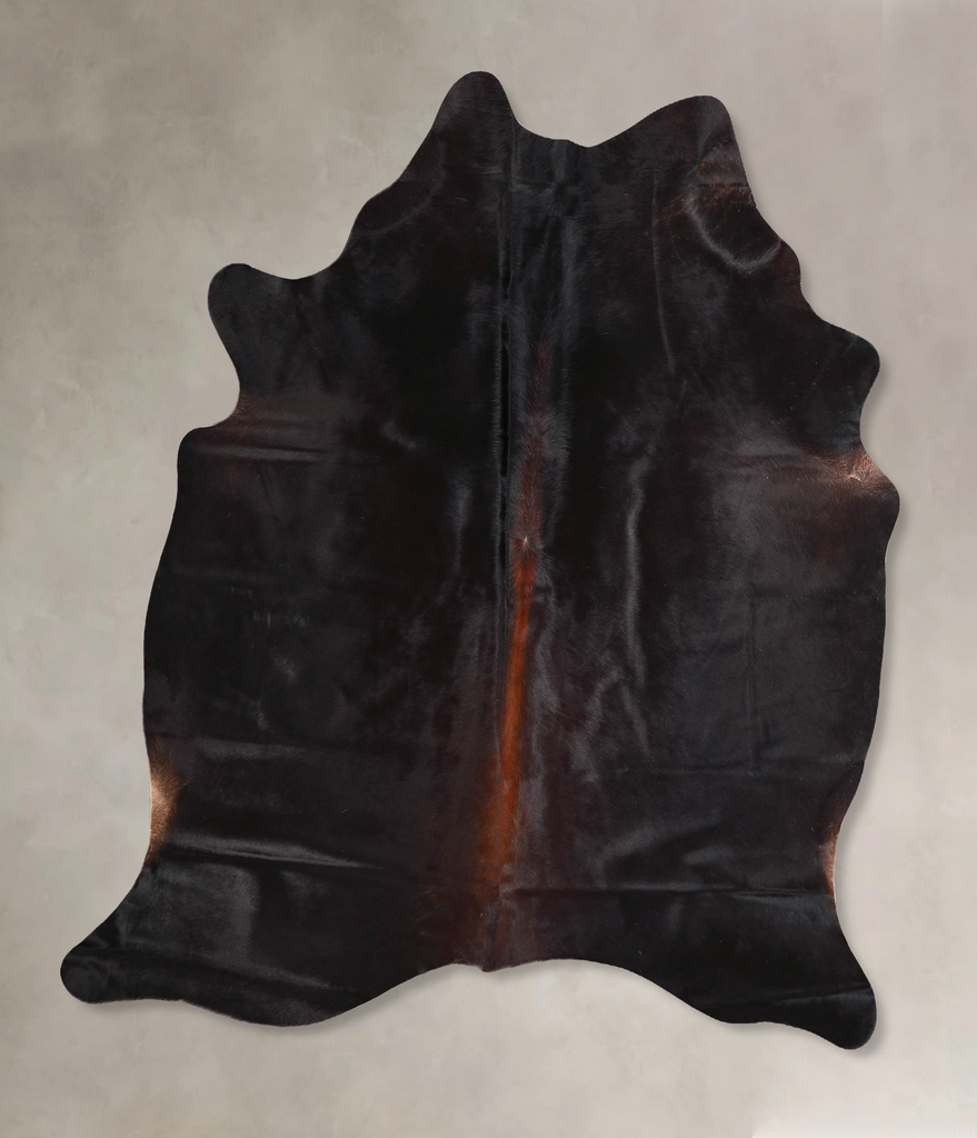 Solid Black X-Large Brazilian Cowhide Rug 6'8"H x 6'1"W #A47006 by Hudson Hides