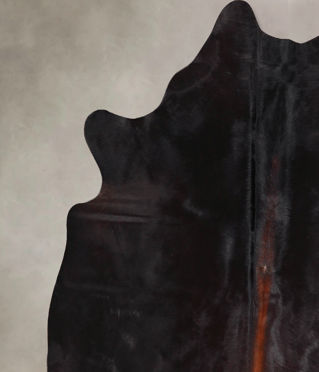Solid Black X-Large Brazilian Cowhide Rug 6'8"H x 6'1"W #A47006 by Hud