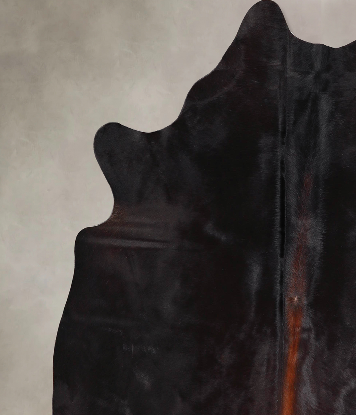 Solid Black X-Large Brazilian Cowhide Rug 6'8"H x 6'1"W #A47006 by Hudson Hides