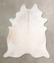 Ivory with Beige X-Large Brazilian Cowhide Rug 7'3"H x 6'5"W #A47012 by Hudson Hides