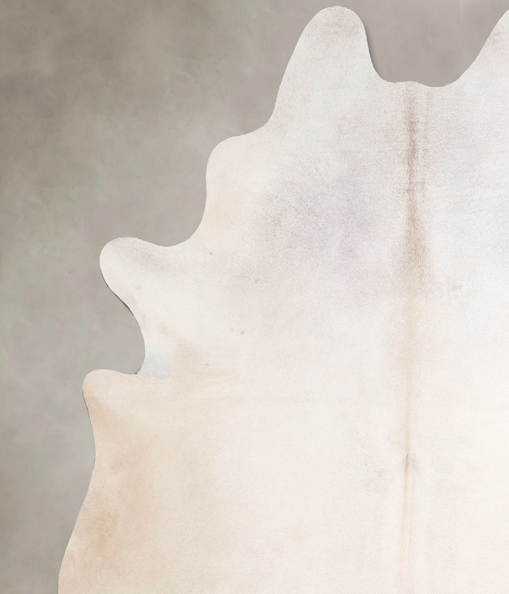 Ivory with Beige X-Large Brazilian Cowhide Rug 7'3"H x 6'5"W #A47012 by Hudson Hides