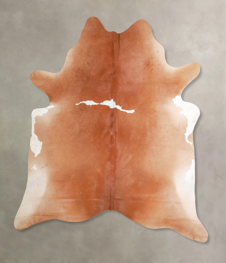 Brown and White Regular XX-Large Brazilian Cowhide Rug 7'8"H x 6'9"W #A47017 by Hudson Hides