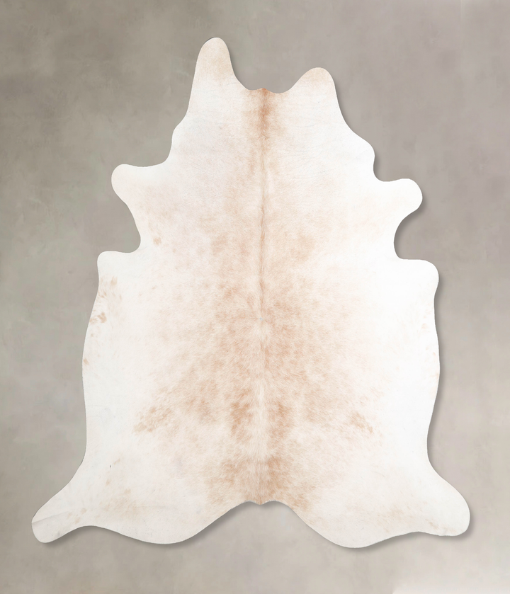 Ivory with Beige XX-Large Brazilian Cowhide Rug 7'8"H x 7'4"W #A47030 by Hudson Hides