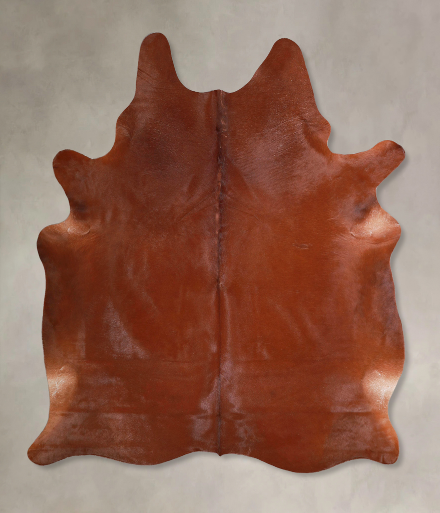 Solid Brown X-Large Brazilian Cowhide Rug 6'11"H x 6'1"W #A47032 by Hudson Hides