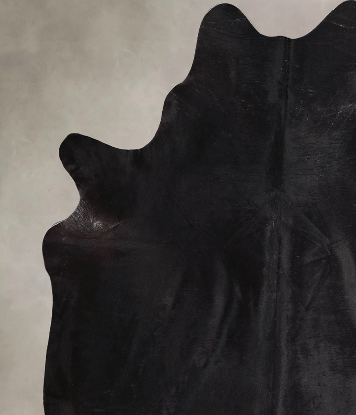 Solid Black XX-Large Brazilian Cowhide Rug 7'6"H x 7'0"W #A47033 by Hudson Hides