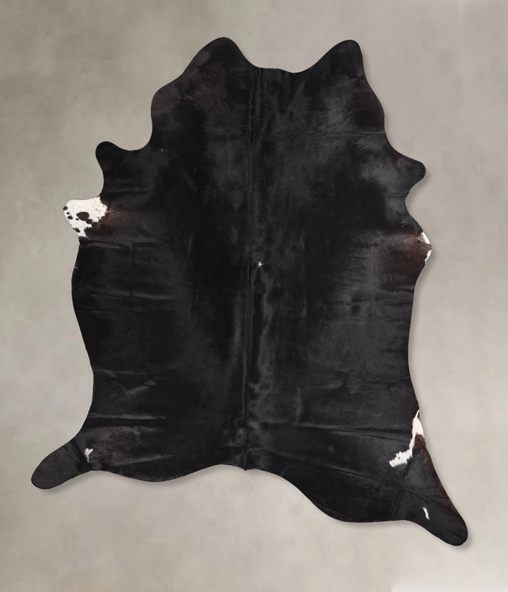 Solid Black X-Large Brazilian Cowhide Rug 7'6"H x 6'1"W #A47034 by Hudson Hides