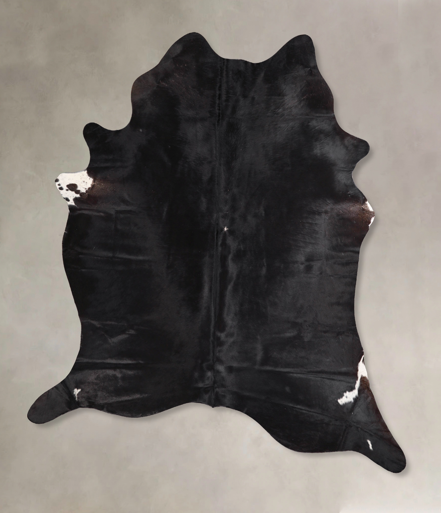 Solid Black X-Large Brazilian Cowhide Rug 7'6"H x 6'1"W #A47034 by Hudson Hides