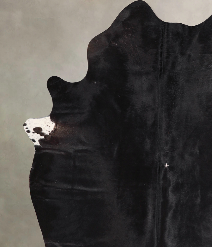 Solid Black X-Large Brazilian Cowhide Rug 7'6"H x 6'1"W #A47034 by Hudson Hides