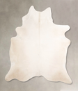 Ivory with Beige X-Large Brazilian Cowhide Rug 7'3"H x 6'3"W #A47047 by Hudson Hides