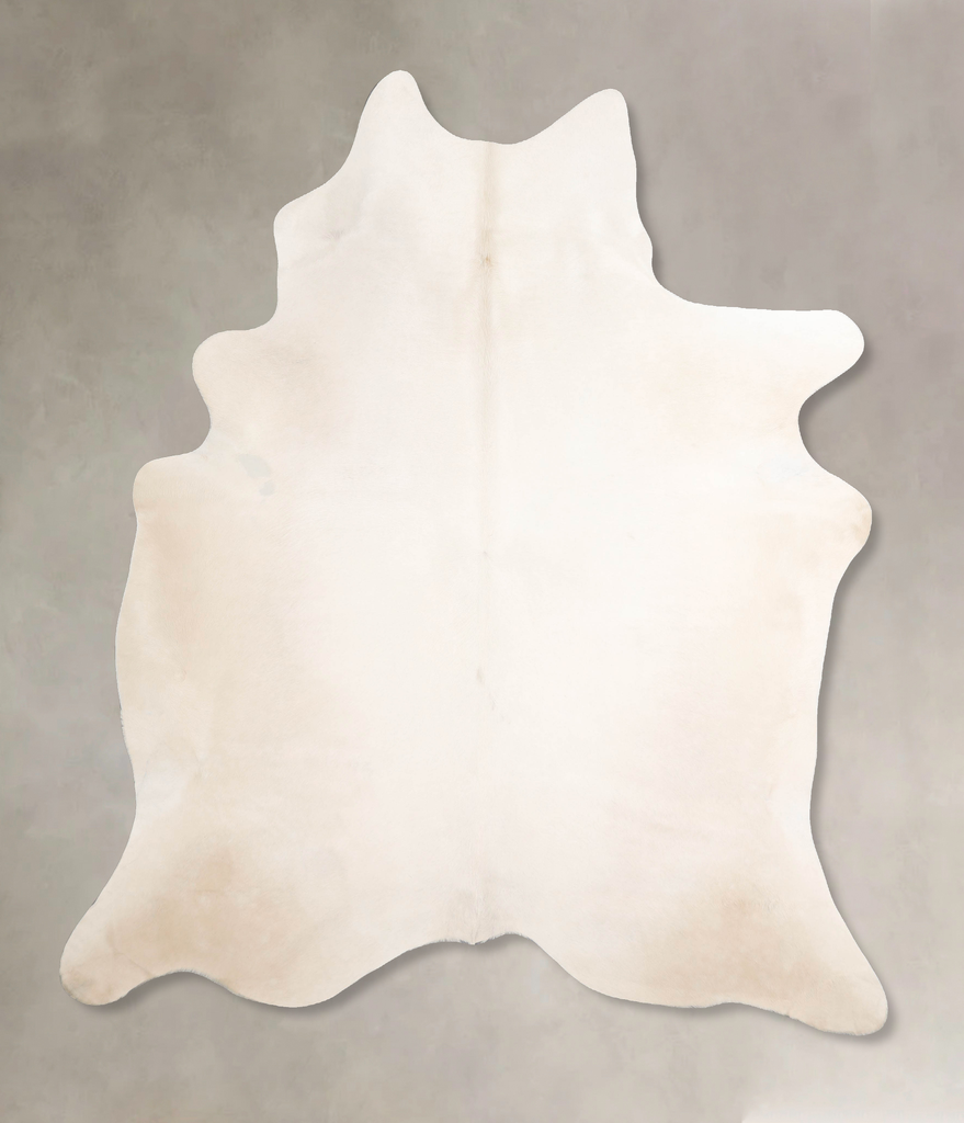 Ivory with Beige X-Large Brazilian Cowhide Rug 7'3"H x 6'3"W #A47047 by Hudson Hides