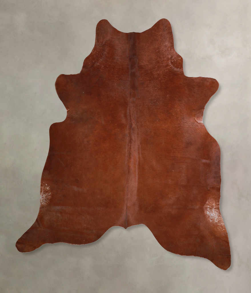 Solid Brown X-Large Brazilian Cowhide Rug 7'0"H x 6'6"W #A47053 by Hudson Hides