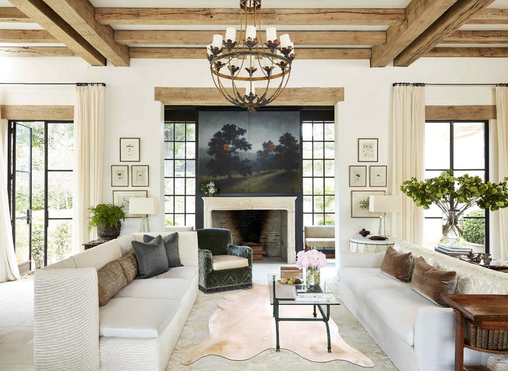 Champagne XX-Large Brazilian Cowhide Rug 7'8"H x 6'8"W #A47059 by Hudson Hides