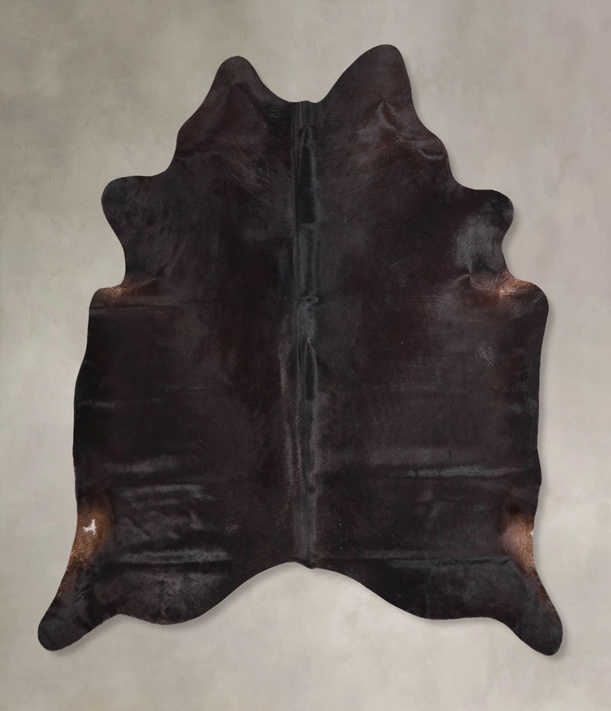 Solid Black X-Large Brazilian Cowhide Rug 6'10"H x 6'3"W #A47070 by Hudson Hides