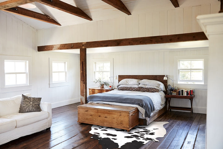 Black and White XX-Large Brazilian Cowhide Rug 8'1"H x 7'4"W #A47089 by Hudson Hides