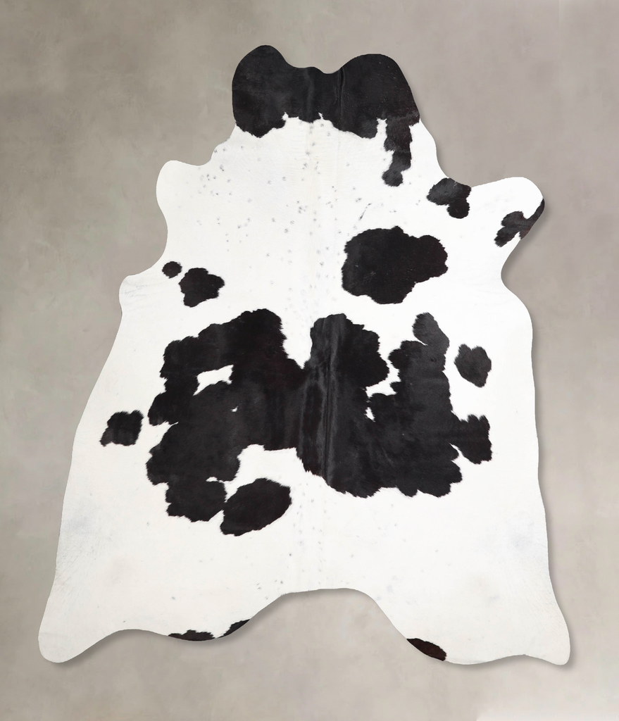 Black and White X-Large Brazilian Cowhide Rug 7'1"H x 6'5"W #A47102 by Hudson Hides