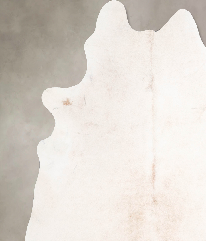 Ivory with Beige XX-Large Brazilian Cowhide Rug 7'8"H x 6'10"W #A47105 by Hudson Hides