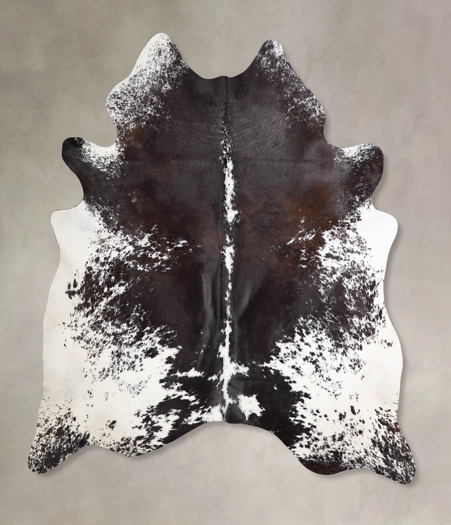 Salt and Pepper Black XX-Large Brazilian Cowhide Rug 7'6"H x 6'10"W #A47128 by Hudson Hides