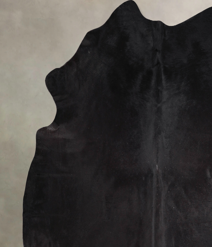 Solid Black XX-Large Brazilian Cowhide Rug 7'9"H x 7'10"W #A47130 by Hudson Hides