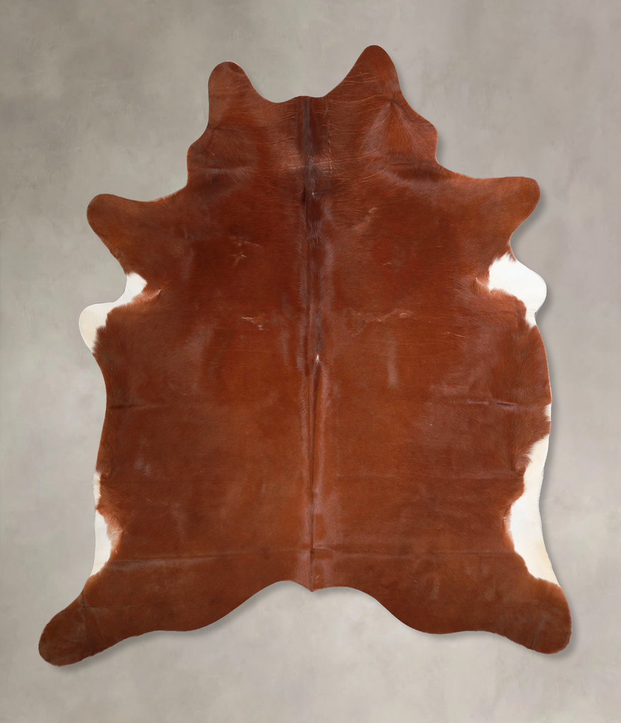 Solid Brown X-Large Brazilian Cowhide Rug 6'8"H x 6'2"W #A47137 by Hudson Hides