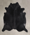 Solid Black XX-Large Brazilian Cowhide Rug 7'3