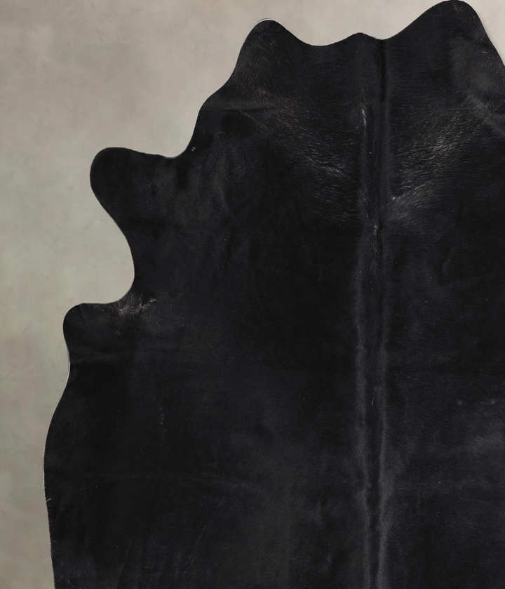 Solid Black XX-Large Brazilian Cowhide Rug 7'3"H x 7'1"W #A47144 by Hudson Hides