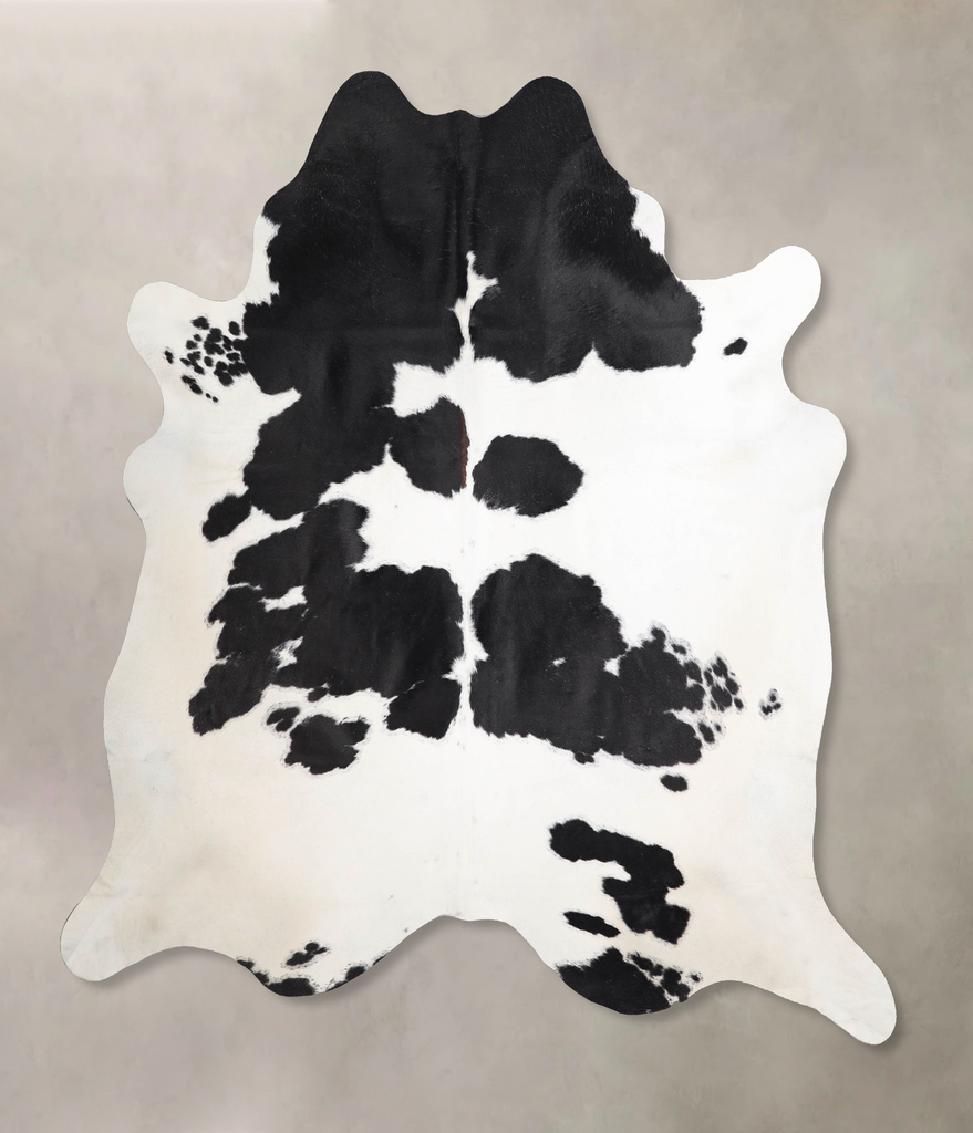Black and White XX-Large Brazilian Cowhide Rug 7'4"H x 7'3"W #A47145 by Hudson Hides