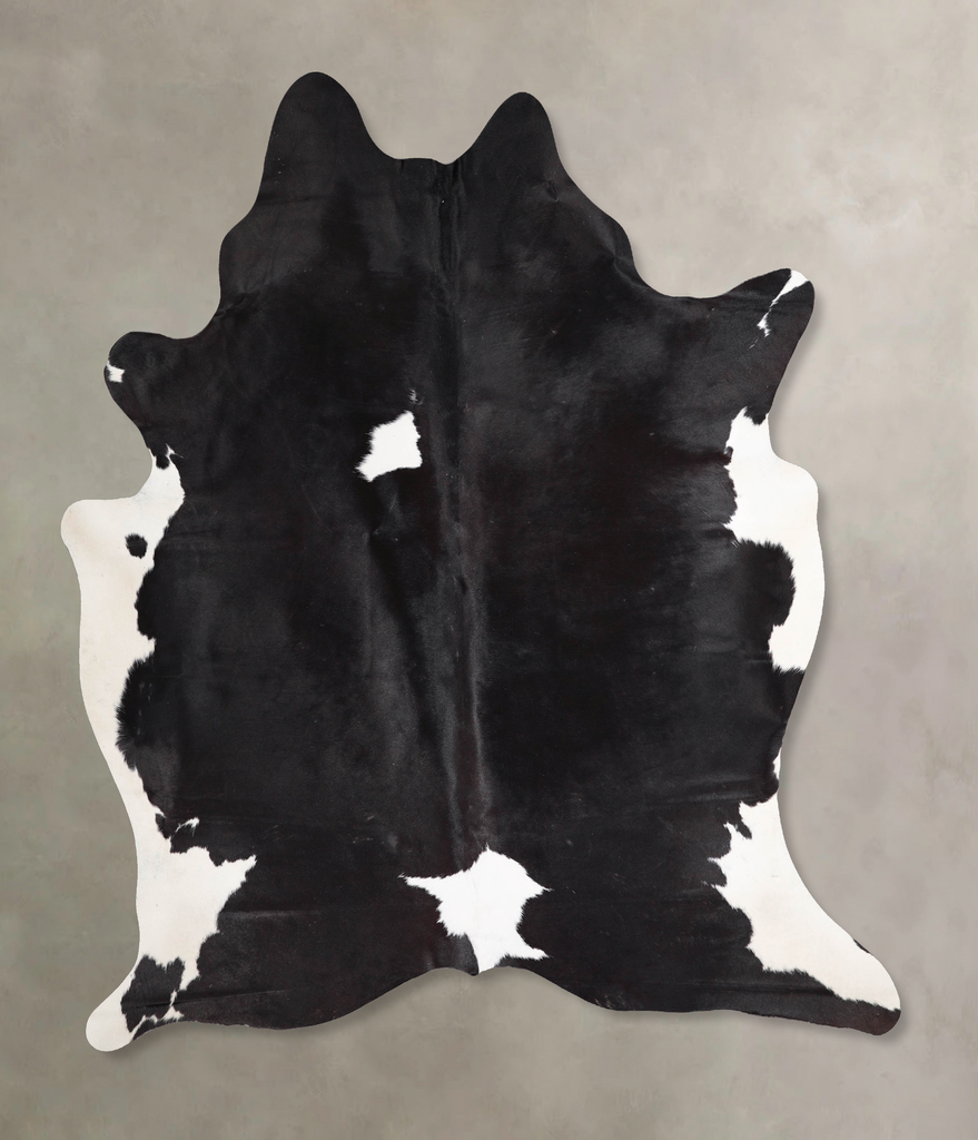 Black and White X-Large Brazilian Cowhide Rug 7'7"H x 6'7"W #A47152 by Hudson Hides