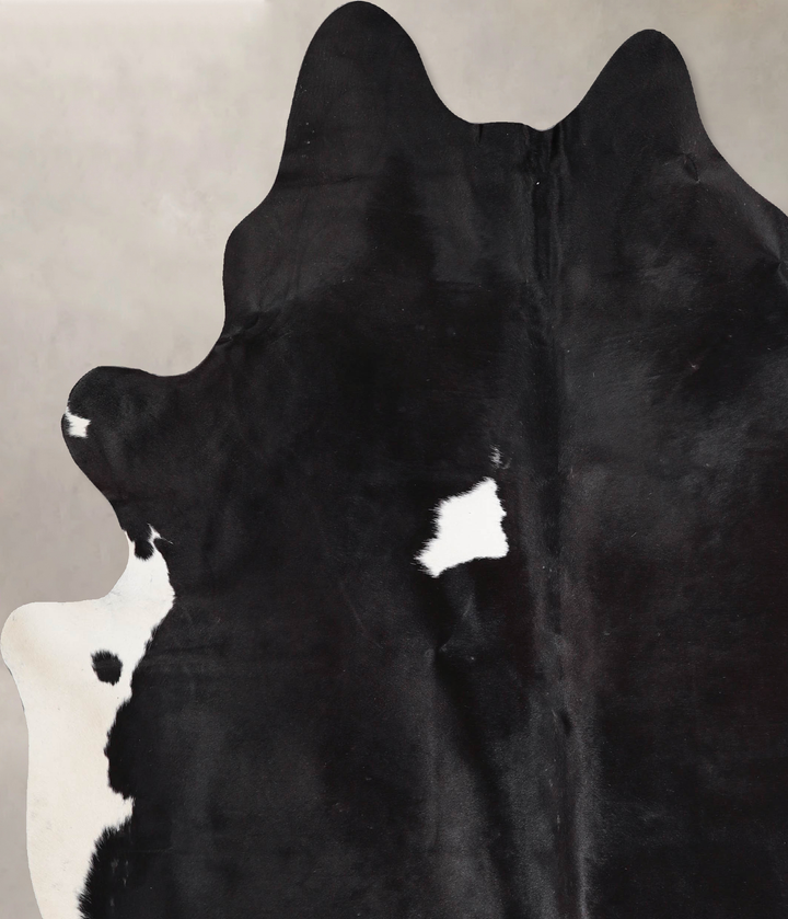 Black and White X-Large Brazilian Cowhide Rug 7'7"H x 6'7"W #A47152 by Hudson Hides