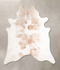 Beige and White X-Large Brazilian Cowhide Rug 7'2