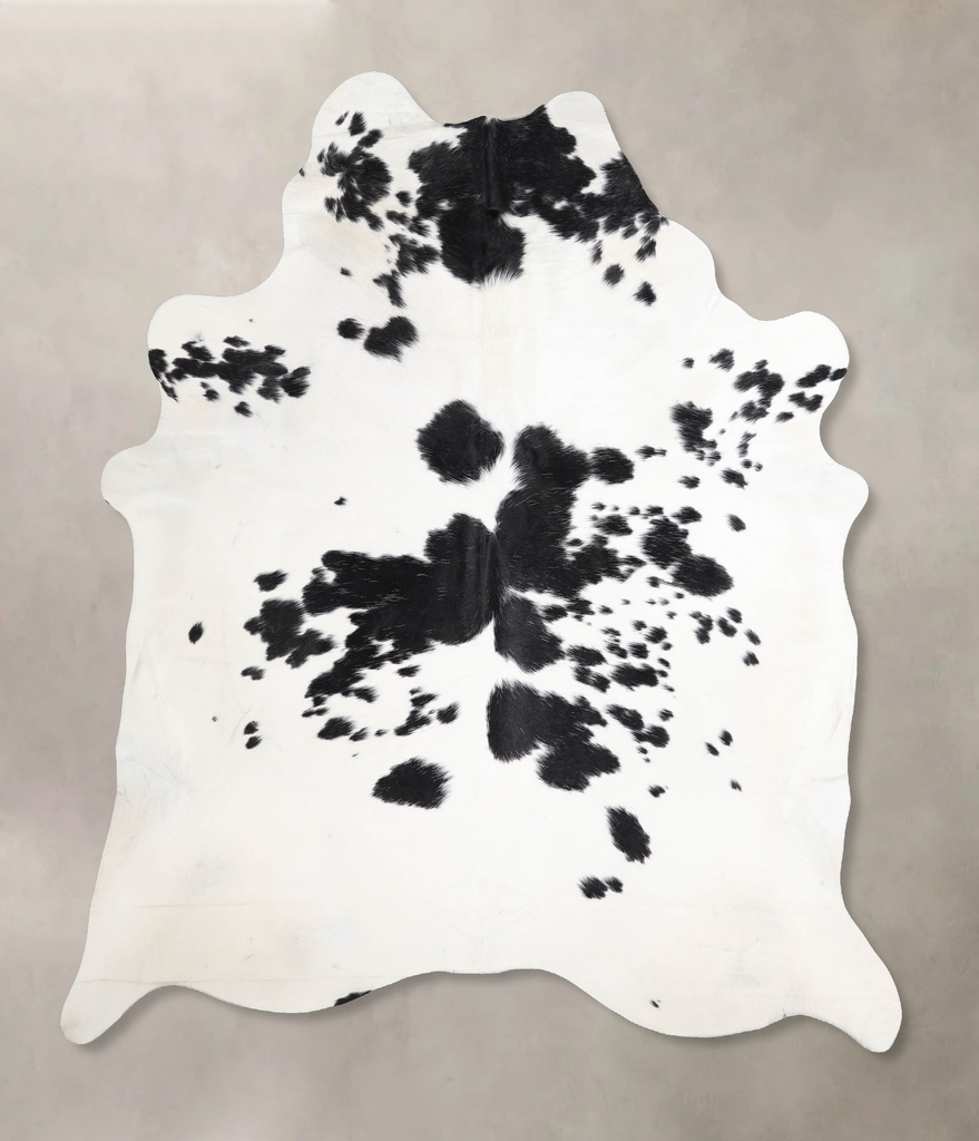 Black and White X-Large Brazilian Cowhide Rug 7'1"H x 6'3"W #A47171 by Hudson Hides