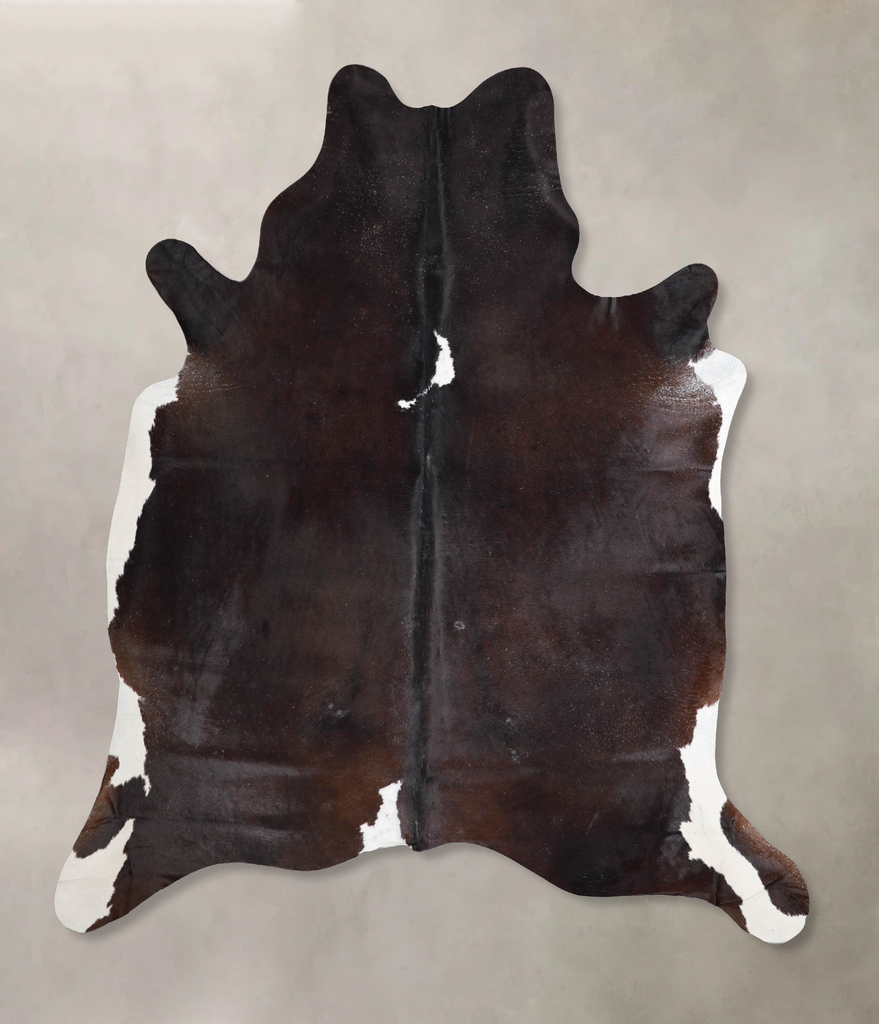 Chocolate and White XX-Large Brazilian Cowhide Rug 7'9"H x 7'1"W #A47185 by Hudson Hides