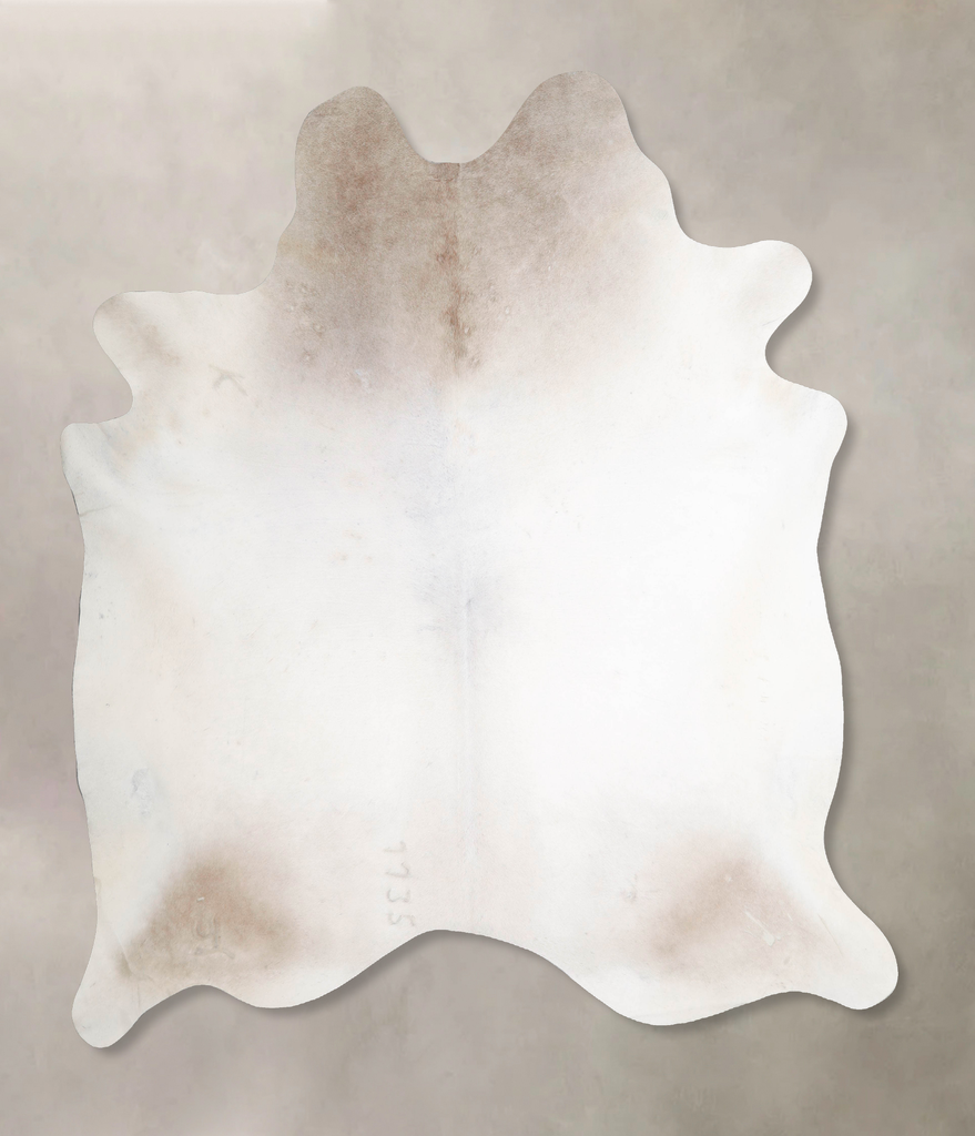 Ivory with Beige XX-Large Brazilian Cowhide Rug 7'4"H x 6'10"W #A47189 by Hudson Hides