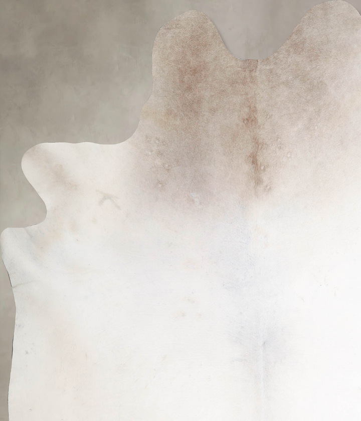 Ivory with Beige XX-Large Brazilian Cowhide Rug 7'4"H x 6'10"W #A47189 by Hudson Hides