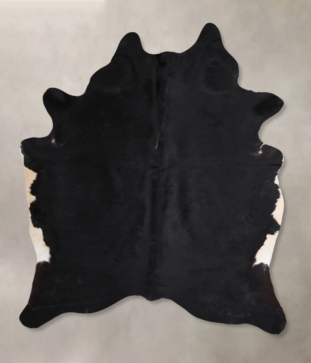 Solid Black X-Large Brazilian Cowhide Rug 7'5"H x 5'7"W #A47219 by Hud