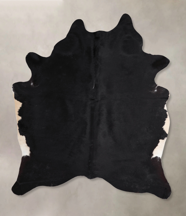 Solid Black X-Large Brazilian Cowhide Rug 7'5"H x 5'7"W #A47219 by Hudson Hides