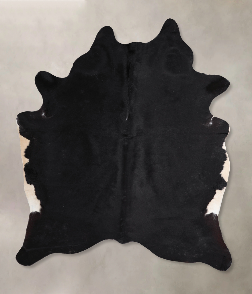 Solid Black X-Large Brazilian Cowhide Rug 7'5"H x 5'7"W #A47219 by Hudson Hides