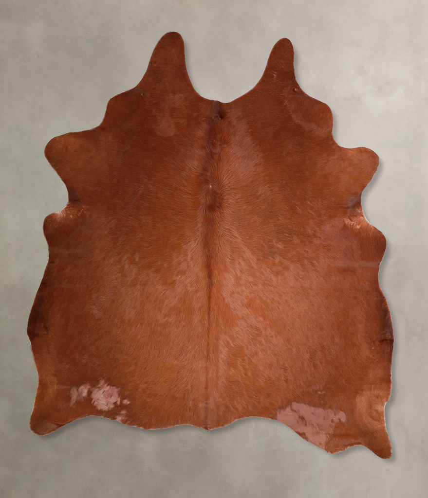 Solid Brown X-Large Brazilian Cowhide Rug 7'1"H x 6'2"W #A47220 by Hudson Hides