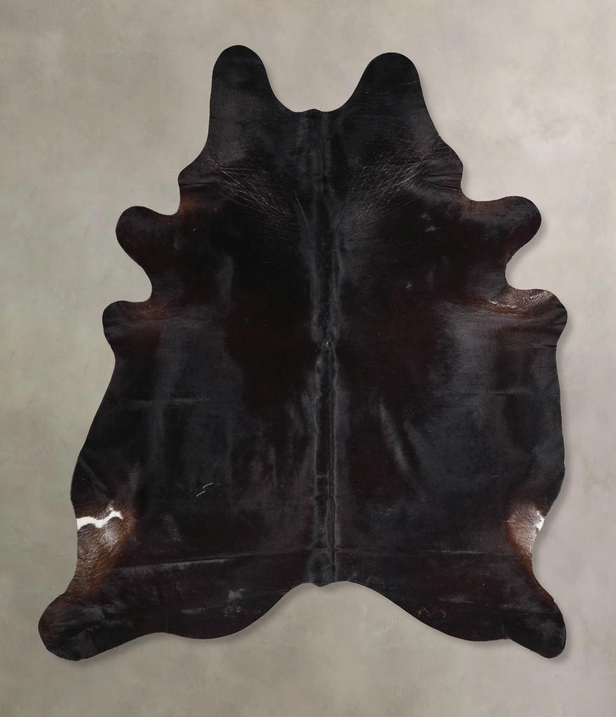 Solid Black X-Large Brazilian Cowhide Rug 7'8"H x 6'5"W #A47240 by Hudson Hides