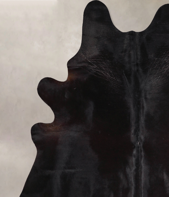 Solid Black X-Large Brazilian Cowhide Rug 7'8"H x 6'5"W #A47240 by Hudson Hides