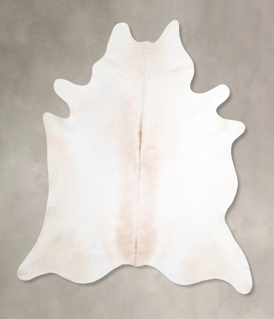 Ivory with Beige XX-Large Brazilian Cowhide Rug 7'7"H x 7'1"W #A47241 by Hudson Hides