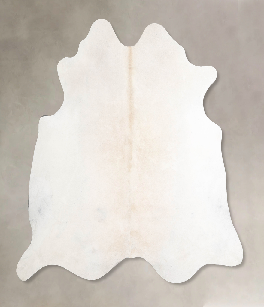 Ivory with Beige X-Large Brazilian Cowhide Rug 6'2"H x 6'6"W #A47273 by Hudson Hides